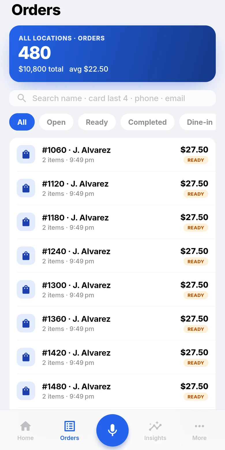 Divine Mobile: orders.